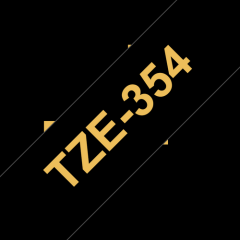 Brother Gold on Black PTouch Ribbon 24mm x 8m - TZE354 Image