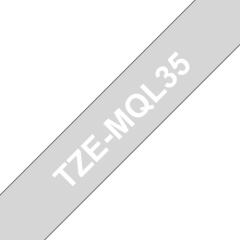 Brother White On Light Grey Label Tape 12mm x 5m - TZEMQL35 Image