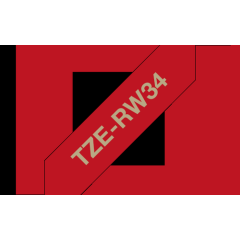 Brother Gold On Wine Red Label Tape 12mm x 4m - TZERW34 Image