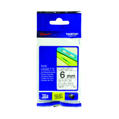 Brother Black On Clear Label Tape 6mm x 8m - TZE111 Image