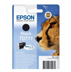 Epson T0711 Cheetah Black Standard Capacity Ink Cartridge 7ml - C13T07114012 Image