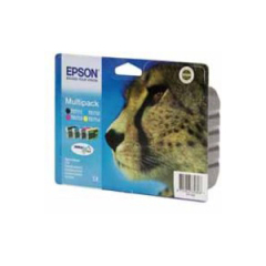Epson T0715 Cheetah Black CMY Standard Capacity Ink Cartridge 24ml Multipack - C13T07154012 Image