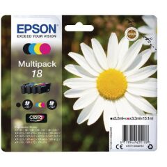 Epson 18 Daisy Black CMY Colour Standard Capacity Ink Cartridge 5ml 3x3ml Multipack - C13T18064012 Image