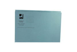 Q-Connect Square Cut Folder Mediumweight 250gsm Foolscap Blue (Pack of 100) KF01191