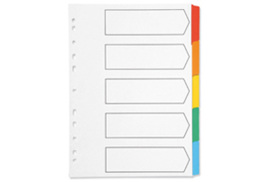 Q-Connect 5-Part Index Multi-punched Reinforced Board Multi-Colour Blank Tabs A4 White KF01525
