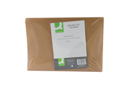 Q-Connect Kraft Square Cut Folder 170gsm Foolscap Buff (Pack of 100) KF23025