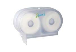 2Work Micro Twin Toilet Roll Dispenser White 2W06438