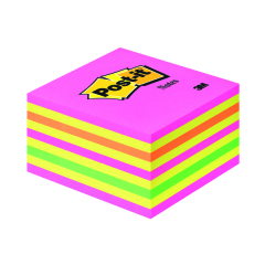 Post-it Note Sticky Notes Cube 76x76mm Neon 350 Sheets 2028NP Image