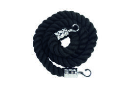 Rope 25x1500mm Black with Chrome Hooks VERRS-CLRP-CHBL