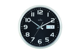 Acctim Supervisor Wall Clock 320mm Chrome/Black 21023
