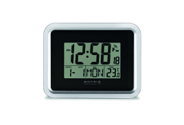 Acctim Delta Radio Controlled Digital Clock Silver/White 74573