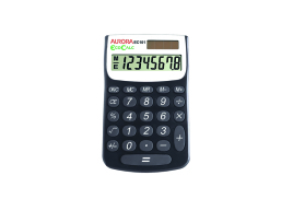 Aurora Black /White 8-Digit Handheld Calculator EC101