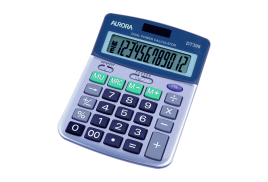 Aurora Silver/Grey 12-Digit Semi-Desk Calculator DT398
