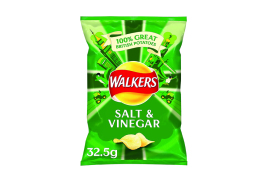 Walkers Salt and Vinegar Crisps 32.5g (Pack of 32) 121795