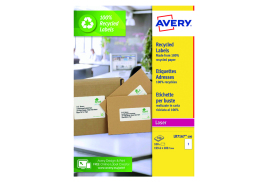 Avery Laser Labels Recycled 1 Per Sheet White (Pack of 100) LR7167-100
