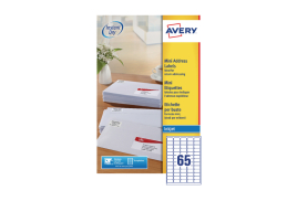 Avery Inkj Mini Label 38.1x21.2 65 P/Sheet Wht (Pack of 1625) J8651-25
