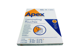Fellowes Apex A4 Light Laminating Pouches Clear (Pack of 100) 6003201