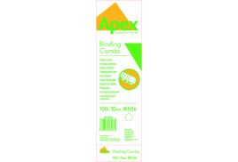 Fellowes Apex Plastic Binding Combs 10mm White (Pack of 100) 6200401
