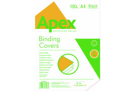Fellowes Apex A4 Leatherboard Covers Black (Pack of 100) 6501001