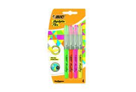 Bic Highlighter Flex Brush Tip Assorted Colours (Pack of 4) 942041