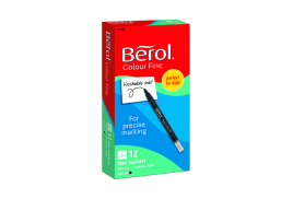 Berol Colour Fine Markers Black (Pack of 12) 2141503
