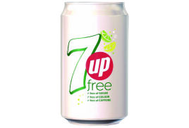 7 Up Free Lemon and Lime Carbonated Canned Soft Drink 330ml (Pack of 24) 402049