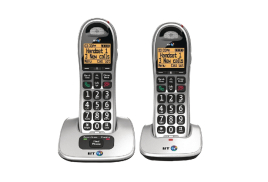 BT BT4000 Twin Big Button DECT Cordless Phone Silver/Black 069265
