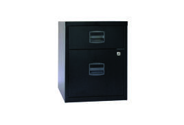 Bisley 2 Drawer Home Filing Cabinet A4 413x400x525mm Black BY31012