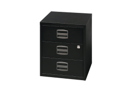 Bisley 3 Drawer Home Filing Cabinet A4 413x400x525mm Black BY33938