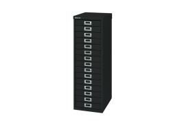Bisley 15 Multidrawer Cabinet 279x380x860mm Black BY39950