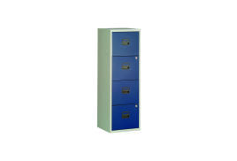 Bisley 4 Drawer Home Filing Cabinet A4 413x400x1282mm Grey/Blue BY78729
