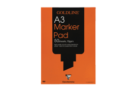 Clairefontaine Goldline A3 30 Sheet 70gsm Acid-Free Bleedproof Paper White Marker Pad GPB1A3