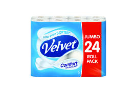 Velvet Comfort Toilet Roll 2Ply White (Pack Of 24) 1102049