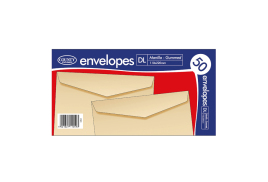 County Stationery DL Manilla Gummed Envelopes  (Pack of 1000) C501