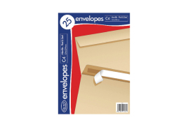 County Stationery C4 25 Manilla Peal and Seal Envelopes (Pack of 20) C507