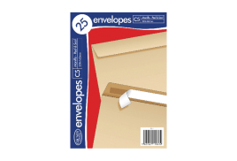 County Stationery C5 25 Manilla Peal and Seal Envelopes (Pack of 20) C511