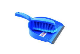 Dustpan and Brush Set Blue (Rubber lipped edge and soft bristled handle) 102940BU