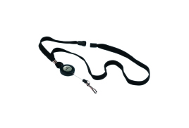 Durable Textile Lanyard With Badge Reel Black (Pack of 10) 8223/01