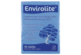 Envirolite Lightweight 480x360mm Blue All Purpose Cloths (Pack of 50) ELF500