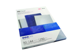 GBC HiClear A4 Binding Cover 250micron Clear (Pack of 50) 41605E