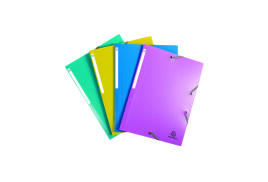 Exacompta Forever Young 3 Flap Folder PP Elasticated A4 Assorted (Pack of 4) 55190E
