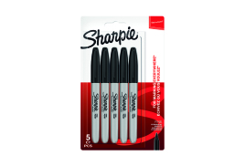 Sharpie Permanent Marker Fine Black (Pack of 5) 1986051