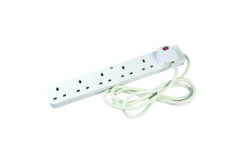 6-Way Surge Protection 13 Amp 2m Extension Lead White CEDTS6213AS
