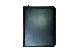 Monolith Zipped Leather Ring Binder w/Internal Pockets A4 Black 2924