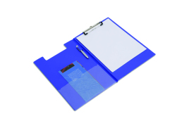 Rapesco Foldover Clipboard with Interior Pocket Foolscap Blue VFDCB0L3