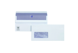 Plus Fabric DL Envelopes Window Wallet Self Seal 120gsm White (Pack of 250) C23370