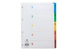 Concord Index 1-5 A4 White with Multicoloured Mylar Tabs 00201/CS2