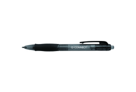 Q-Connect Retractable Ballpoint Pen Medium Black (Pack of 10) KF00267
