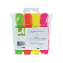 Q-Connect Assorted Highlighter Pens (Pack of 4) KF01116 Image
