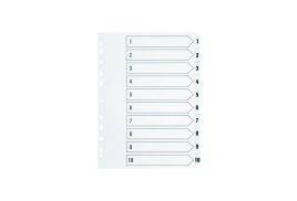 Q-Connect 1-10 Index Multi-Punched Reinforced Board Clear Tab A4 White KF01528
